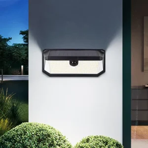 High Efficiency Solar Panel Auto on Off Dusk to Dawn Solar Porch Light Backyard Security Lighting High
