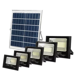High Lumen Smart Stadium Garden Lamp Outdoor Waterproof IP67 ABS Dimmable 200W Solar LED Flood Light CRI 80 120 Beam Angle