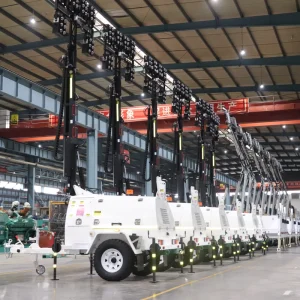 High Mast Diesel Light Tower 9m IP65 LED Flood Lights Generator-Powered for Mining
