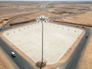 High Mast Light Poles Weatherproof Polygonal Octagonal Conical Styles for Road Square Wharf Highway Outdoor Use