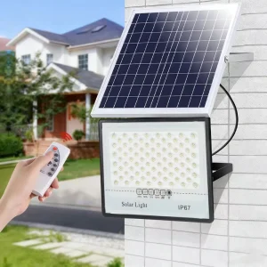 High Power IP67 LED Flood Light Waterproof Garden Solar Street Light Household Lighting Remote Control Flood Lamp Outdoor