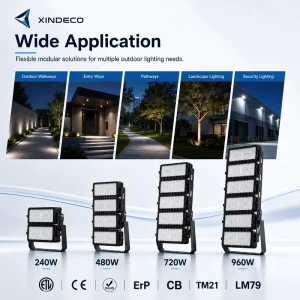 High Power LED High Mast Light IP66 Waterproof Aluminum Alloy 5-Year Warranty 3000-6500K Adjustable Bracket for