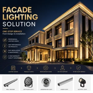 Holiday Hotel Facade Lighting System Manufacturer Facade Lighting Solution For New Trendy Outdoor Architecture Light Design