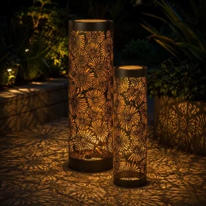 Hollow Cylinder Small Landscape Lamp Outdoor Waterproof LED Solar Garden Light IP65 Walkway Lawn Backyard Patio