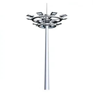 Hot Dip Galvanized High Mast Steel LED IP65 Landscape Light Pole Multi Head Outdoor Lighting 3 Year Warranty for Square