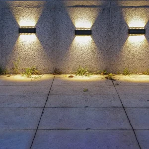 Hot Solar Outdoor LED Solar Wall Light Porch Waterproof Lamp up and Down Luminous Courtyard Staircase Solar Light for Garden