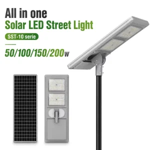 Hurricane-resistant IP66 Aluminum High Lumen 180 Lm/W Integrated All in One Solar LED Street Light for Highway Industrial Park