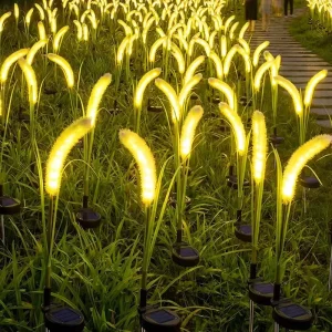 I367 LED Solar Foxtail Grass Stake Light Outdoor Yard Decorative Garden Lawn Light