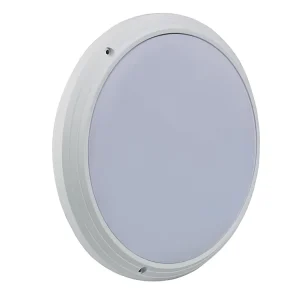 IK10 IP65 Outdoor Oval or Round LED Bulkhead Ceiling Light with Sensor and Battery Emergency Backup
