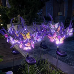 IP44 Waterproof Outdoor Solar LED Light Simulation Christmas Grass Lavender Flower Square Lawn Garden Landscape Lantern