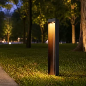 IP55 Waterproof Outdoor LED Bollard Light 7W Aluminum Landscape Garden Lawn Path Light Matte Black 600mm 800mm Height AC85 265V