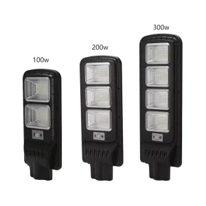 IP65 100W 200W 300W Solar LED Street Light with Human Infrared Sensor and Remote Control for Garden Road Landscape Lighting