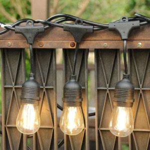 IP65 15M Commercial Grade LED String Lights S14 LED Retro Edison Filament Bulb EU Connectable Wedding Holiday Lighting Garland