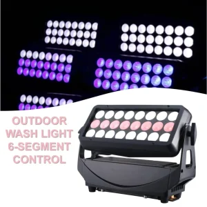IP65 Outdoor 24x20W RGBW LED Wall Washer Light DMX512 6000K Daylight CRI90 E27 Dimmable for Concerts
