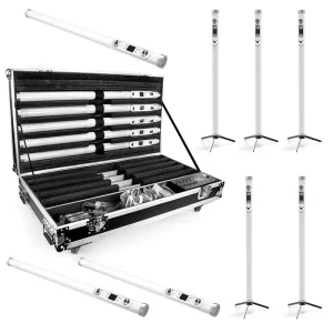 IP65 Outdoor Battery LED Tube Light RGB 128*0.25W Waterproof Stage Light DJ DMX512 Wireless DMX Remote Control PIXELTUBE Event