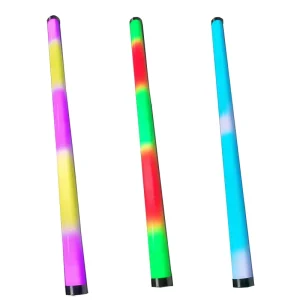 IP65 Outdoor Battery RGB/RGBW LED Tube Light, 128 x 0.25W, Waterproof Stage Light with DMX512 Wireless Remote Control for Events