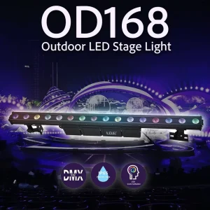 IP65 Outdoor LED Wall Washer Light 16x8W RGBW 4-in-1 Waterproof Linear Bar DMX512 1500Lm 40 for Disco