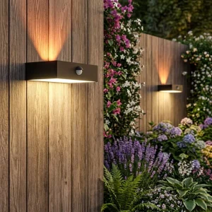 IP65 Outdoor Solar LED Wall Light with PIR Motion Sensor Up and Down Glow Ambient Decor Light