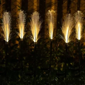 IP65 Rated DC Power PVC Body LED Garden Light Outdoor Courtyard Path Fiber Optic Reed Ground Insertion Decorative Light