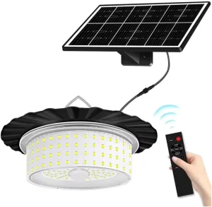 IP65 Solar-Powered Outdoor LED Pendant Ceiling Light with Solar Panel for Garden or Patio