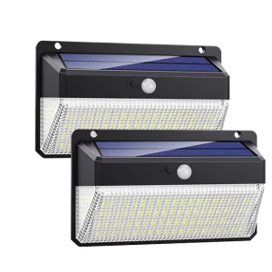 IP65 Super Bright 48 LEDs Motion Sensor Garden Fence Lights 2000 Lumens Solar Outdoor Security Light 3 Modes 6000K Daylight