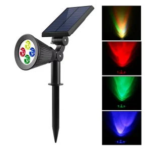 IP65 Waterproof Garden Spike Light Yard Landscape RGB LED Solar Spot Lights Outdoor Color Changing