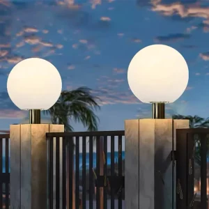 IP65 Waterproof LED Ball Light Stainless Steel Garden Solar Light for Outdoor Decoration Lawn Column Park Path Night Light
