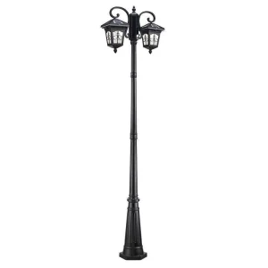 IP65 Waterproof LED European Vintage Double Head Outdoor Lamp Post Antique Die Cast Aluminum Courtyard Garden Street Light
