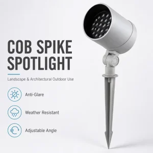 IP65 Waterproof LED Landscape Spotlight with Ground Spike Mount Adjustable Angle 24° 60° Outdoor Garden Lawn Lighting