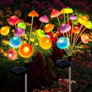 IP65 Waterproof LED Monocrystalline Silicon Solar Powered Dimmable Mushroom Swaying Lamp 360 Beam Angle High CRI 90 for Garden