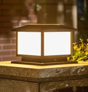 IP65 Waterproof Outdoor LED Solar Pillar Light, ABS, Garden Villa Courtyard Fence, E27 Base