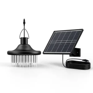 IP65 Waterproof Outdoor Solar Crystal Pendant Light with 248 LEDs, Motion Sensor and Remote Control, Plastic Ceiling Light