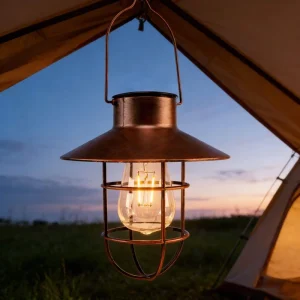 IP65 Waterproof Solar Camping Light Touch Switch Warm Light USB Charging Hanging Lamp
