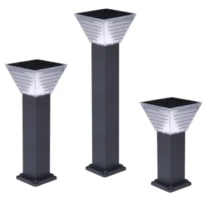 IP65 Waterproof Solar Lawn Light Aluminum Bollard Lights Solar Panel Power Battery Decoration Lighting