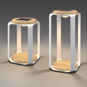 IP65 Waterproof White Aluminum Solar LED Floor Lantern for Pergola Outdoor Garden and Spa