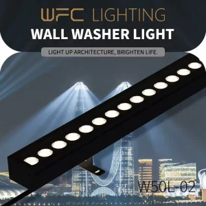 Outdoor Aluminum RGB LED Wall Washer, IP66, DMX512, Linear, 1800K-6000K, CRI