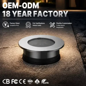 IP68 Waterproof Adjustable Buried Inground Light 304 Stainless Steel 8W LED Pathway Light for Landscape Park Hotel Villa