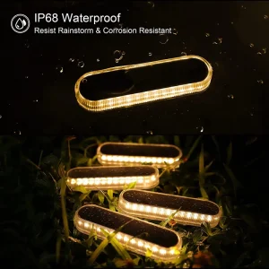 IP68 Waterproof Solar Step Lights LED Stair Lights Auto ON/OFF Landscape Outdoor Deck Lights Path Doorway Garage