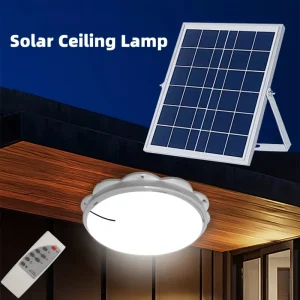Indoor Outdoor Solar LED Ceiling Light IP65 Waterproof Remote Control