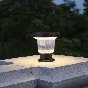 Integrated Wall-Mounted Modern Solar LED Pillar Light IP65 Waterproof Outdoor Home Security Light