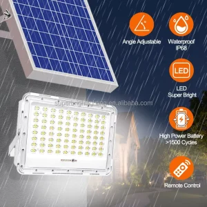Intelligent Delay Solar COB LED Floodlights with IP65 Rating High CRI 95 6000K Daylight for Outdoor Use