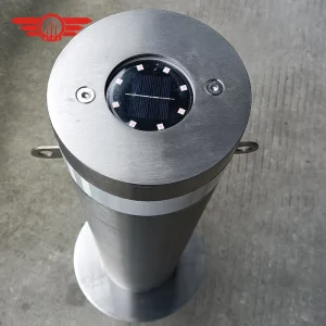 Ip68 Solar Powered Outdoor Stainless Steel Garden Stanchion Post Metal Bollard