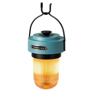 JD-799S Rechargeable LED Camping Lantern Portable Retro Hanging Tent Light Stepless Dimming Dual Color for Outdoor DIY