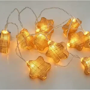 Jute Star with Copper Wire Covered with PVC Tube LED String Lights Decorative Lights String Battery Powered
