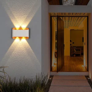 LED Aluminum Cylinder Outdoor Wall Lamp, Waterproof, 3500K Warm White, 220V, Garden Courtyard Villa