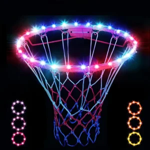 LED Basketball Hoop Light Waterproof Basketball Rim Light Remote Control 16 Colors RGB Nighttime Outdoor Basketball Accessory
