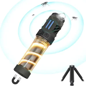 LED Camping Lamp Rechargeable 2in1 Mosquito Killer Repellent Mat Function Outdoor Waterproof Magnetic Flashlight with Tripod