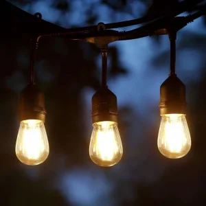 LED Exterieure String Light Outdoor Guirlande Lumineuse Decoration Guirlande S14 Edison Ampoules 15 Ampoules Guirlande Lumi