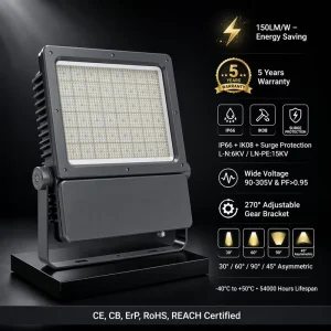 LED Flood Light Sports Lighting Stadium Light High Power Outdoor IP66 150LM/W 200W-1000W