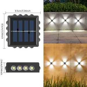 LED Garden Solar Wall Light Outdoor Garden Wall Waterproof LED Four Side Automatic Light Control Courtyard Solar Wall Light